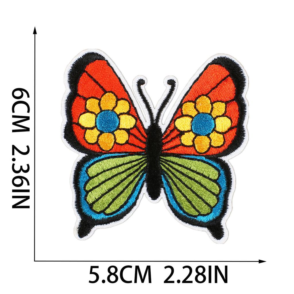New Art Butterfly Embroidery Cloth Sticker Computer Embroidery Label Cartoon Zhang Zai Sun Embroidery Sticker Bus