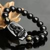 Obsidian Zodiac Guardian Buddha Bracelet for Couples – Guanyin & Eight Gods, Unisex