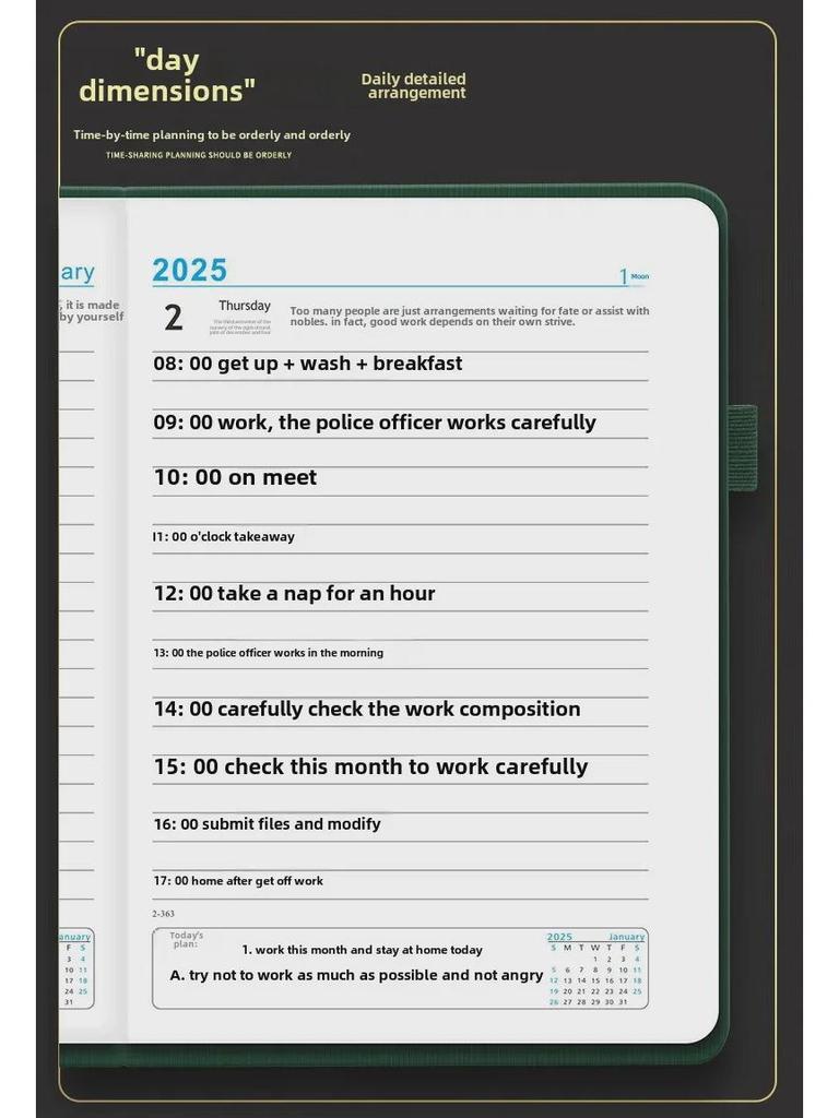 Benutzerdefinierter 2025 Kalender-Notizbuch mit Effizienzplaner, Gummiband und Logo-Optionen