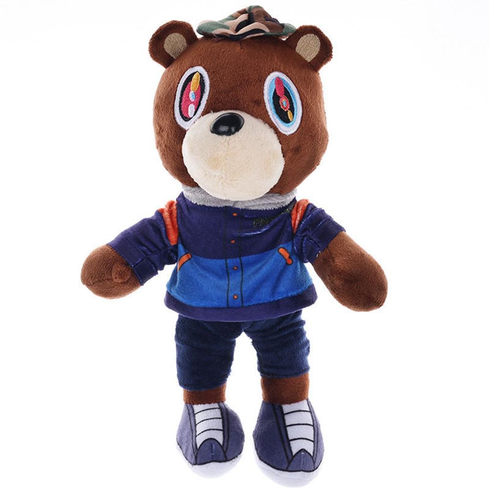 25-30CM New Cute Kanye Teddy Bear Plush Toy Fashion Bear Animal Comfort Doll To Send Children Birthday Christmas Gifts  Dropping