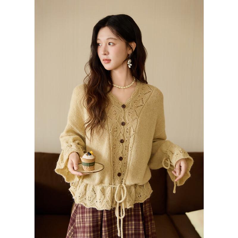 Mishow Handmade Crochet Mohair Cardigan M
