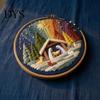 Needlework Gift for Family Nativity DIY Embroidery Kit, Manger Scene Hand Holiday Art Project Christian Needlepoint Craft Kit Beginners, Religious