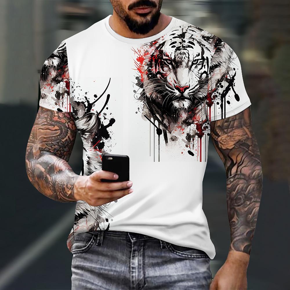 Men's summer fashion T-shirt 3D printed short sleeved T-shirt for summer outdoor casual quick drying breathable T-shirt