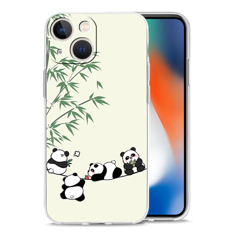 Phone Case For iPhone 17 Cases iPhone Air 16 15 12 13 14 Pro Max 7 8 Plus 16Pro iPhone11 Clear Soft Cover Cartoon Panda