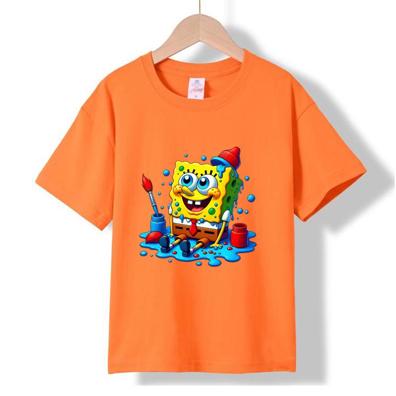 XH43 MINISO 2026 Summer New Printed Cotton Round Neck T-shirt for Children Aged 1-16, Boys and Girls