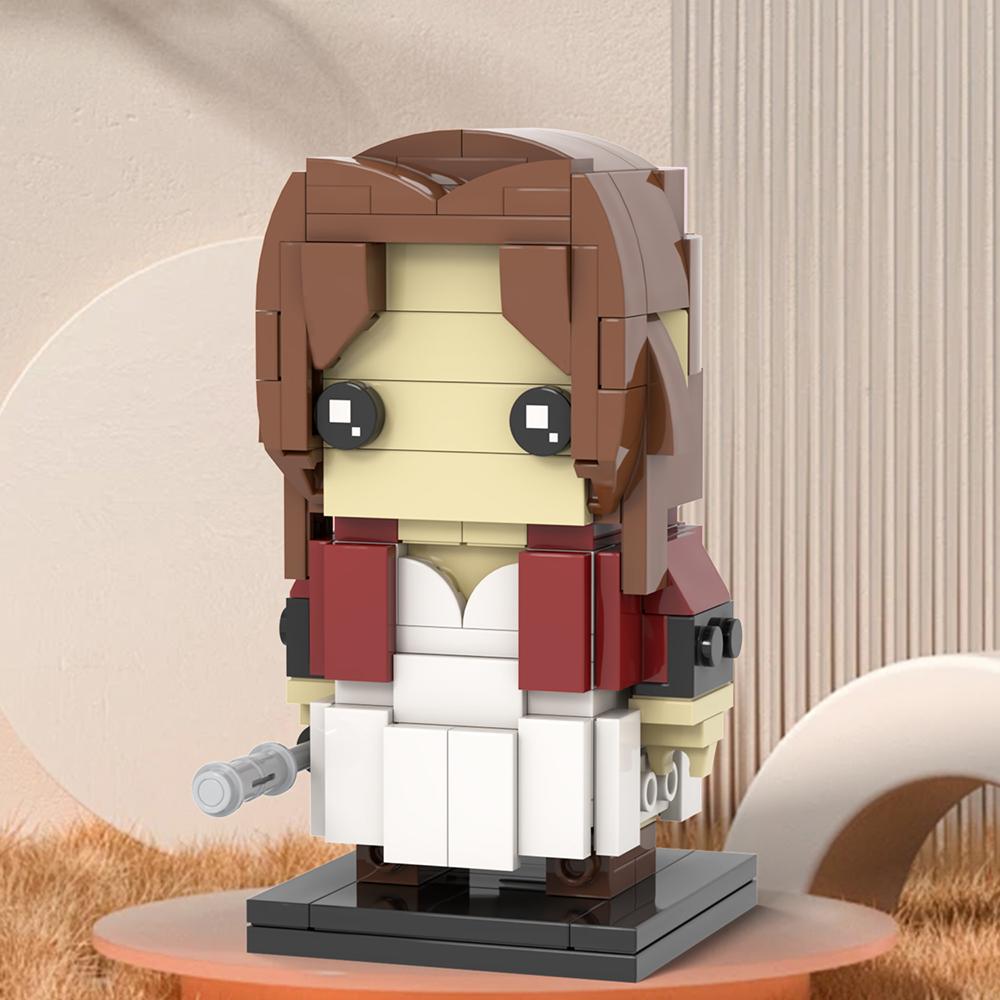 MOC FF Game Figure Bricks Cloud Tifa Aerith Shinra Heads Compatible Building Blocks Friends Gift Toys For Children Adult Pendant
