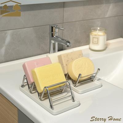 Multi-functional Stainless Steel W-Shaped Soap Holder Space Saving Non-slip Soap Dish Rust-proof W-Shaped Taco Holder Bathroom