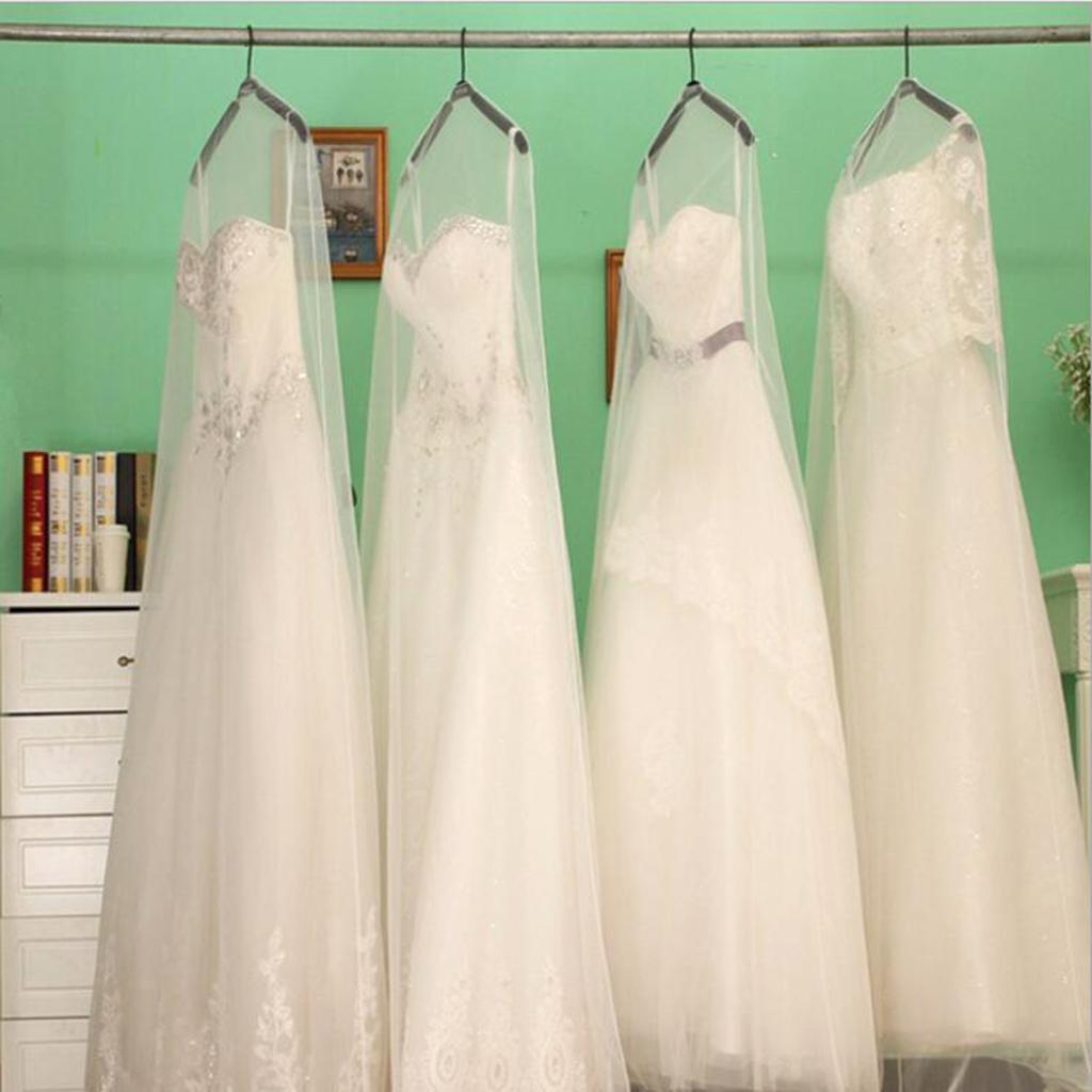 Dustproof, Breathable Wedding Dress Gown Extra Long Garment Storage 1.6M, 1.8M - White,