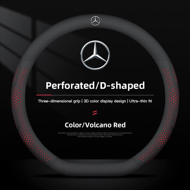 VFO1 Leather Car Steering Wheel Cover Protection Case Anti Slip Breathable Protector For Benz AMG A/B/C/E/S Class GLE C200L W220 W211