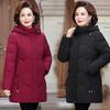 Mom's Mid-Length Winter Down Jacket - Women's Thickened White Duck Down Coat for Middle-Aged & Elderly