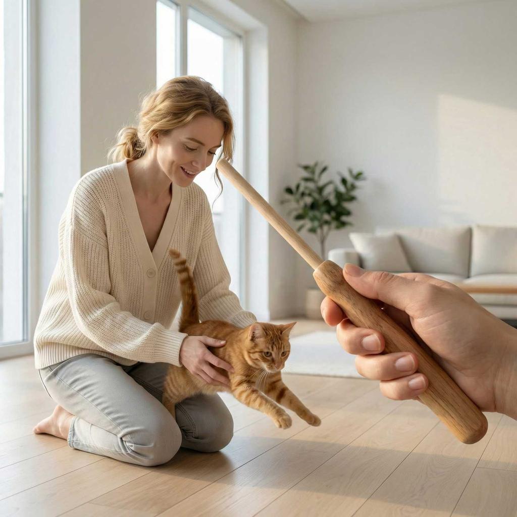 Přírodní dřevěná dřevěná tyč Interakce Skvělé hračky pro kočky
