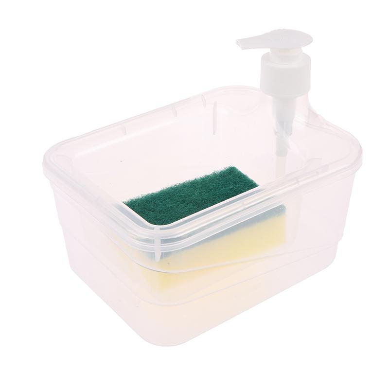 

Диспенсер Vloeibare Zeep для Keukenafwasmiddel Zeep Dispenser Met Spons Vloeibare Pomp Keukengerei Reinigings Tool прозрачный