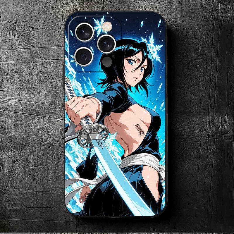 Bleach Kuchiki Rukia Soft Phone Case for iPhone 16 16E 17 Air 15 Pro Max 14 Plus 13 Mini 11 12 7 Black Cover Back Shell