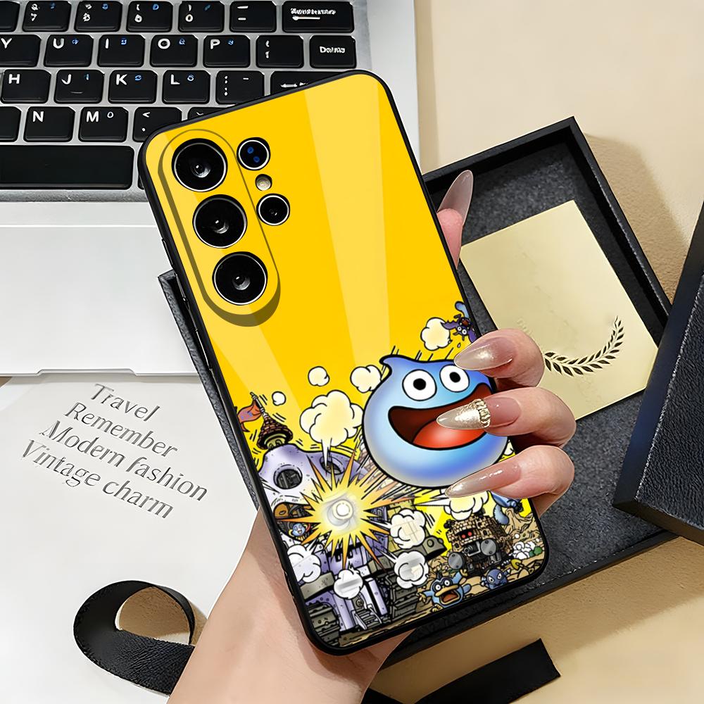 D-dragon Q-Quest Slime Phone Case For Samsung S26 S25 S24 FE S23 S22 S21 Plus S20 Ultra Note20Ultra Black Soft Shell