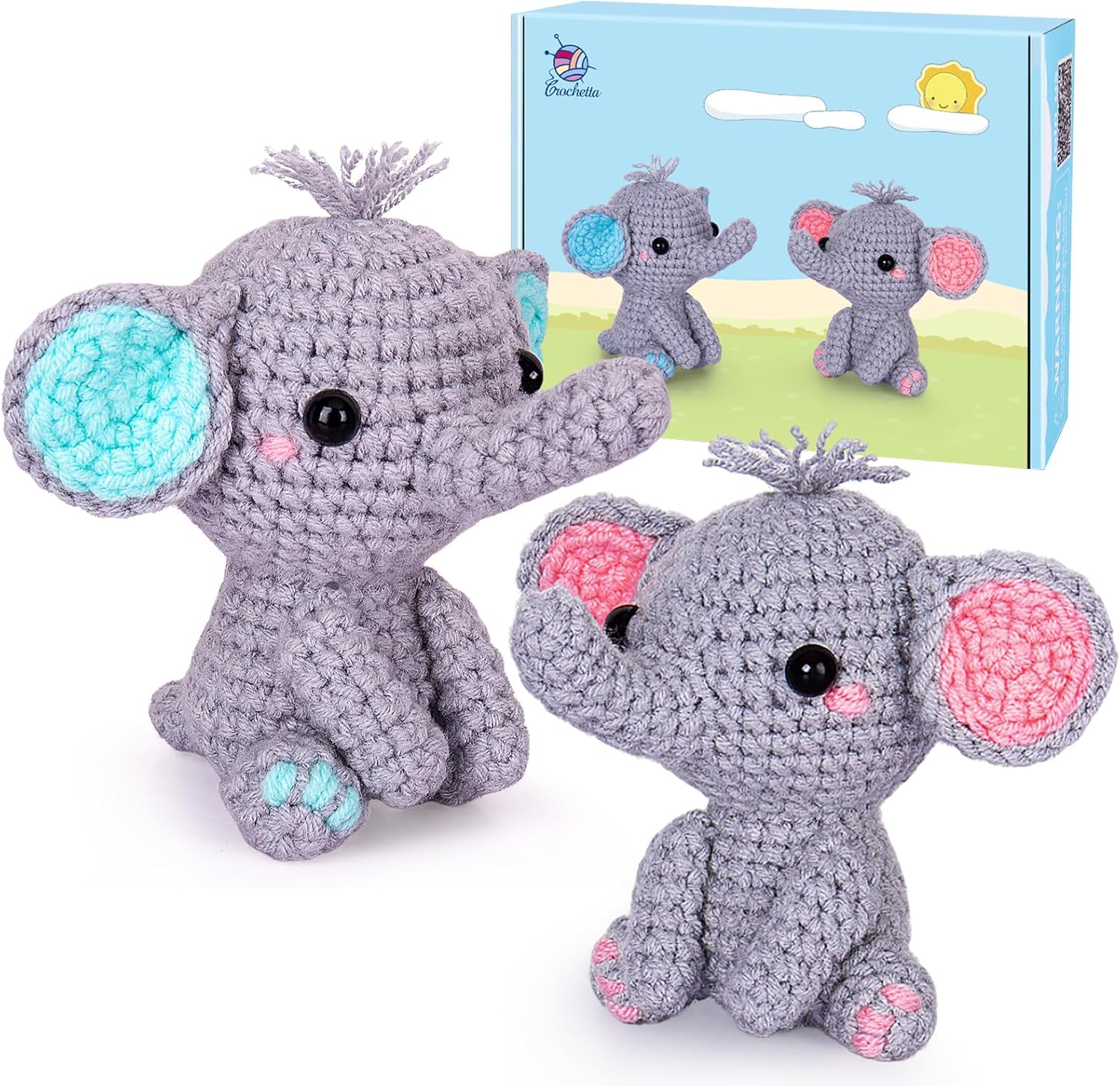 Набор для вязания крючком для начинающих, Набор для вязания крючком для начинающих для взрослых с пошаговыми видеоуроками, Наборы для вязания крючком своими руками, Детские принадлежности для вязания, 4 шт. Динозавры