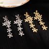 Personalized Diamond-Set Flower Fringed Earrings, Light Luxury Fashion Niche High-End Temperament Earrings