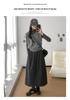 Women's Woolen Patchwork A-line High-waisted Skirt - Autumn/Winter, Slimming, Versatile, Mid-length Drape Design