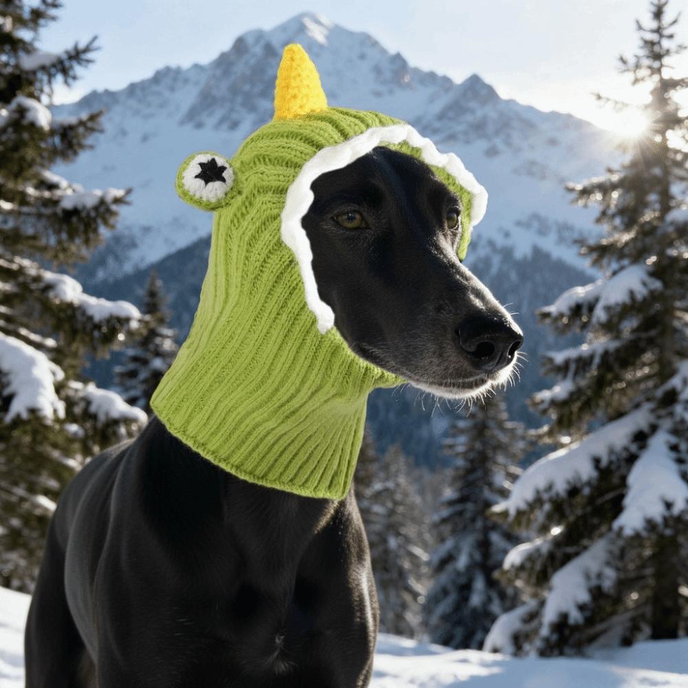 Lustige Warme Hunde Kopfbedeckung Weiche Cartoon Hunde Dekomütze Bequeme Mode Haustier Strickmütze Haustier Party