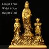 Copper Avalokitesvara Buddha statue the golden child and the jade girl offering ornaments home furnishing Buddha sculptures, 1Pc