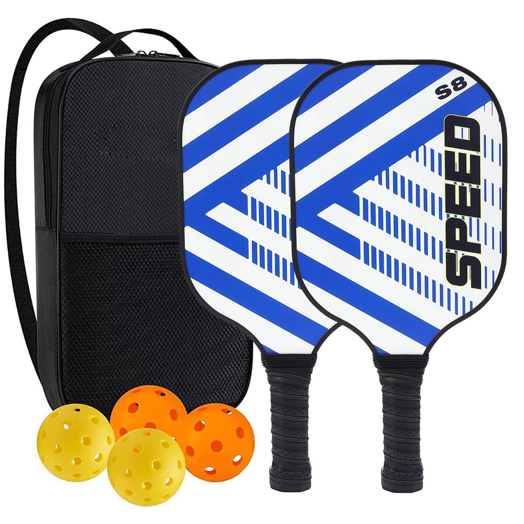 Pickleball-Schläger 2er-Set, Fiberglas-Pickleball-Set mit Pickleball-Schlägern und Tragetasche, Pickleball-Geschenke für Anfänger, Pickleball-Schläger-Set