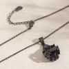 Purple Zirconia Heart Flame Cross Choker - Halloween Thorns Series Necklace