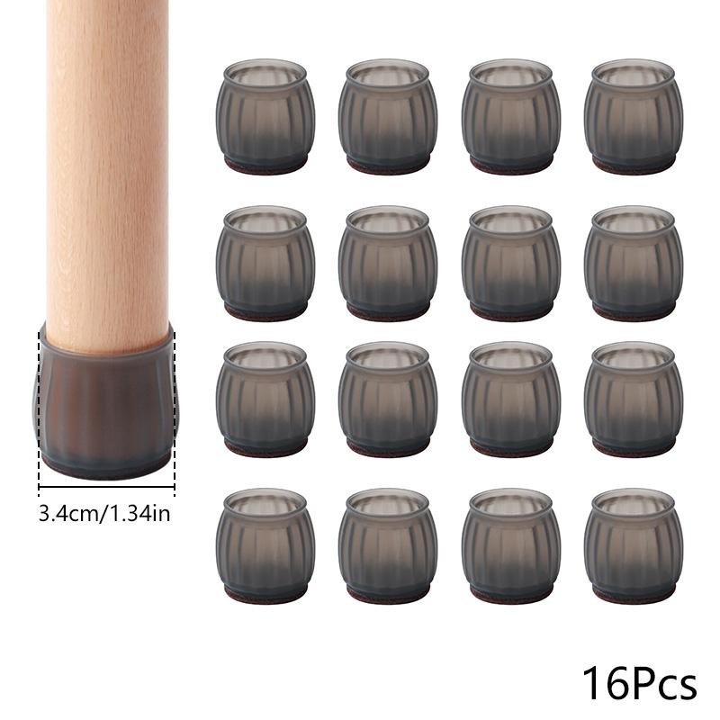 

16 шт. с резиновой накладкой, противоскользящие накладки на ножки, круглые чехлы для ножек стульев, защитные накладки на пол из термоэластопласта, квадратные прозрачные коврики для ножек столов чёрный