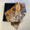 Korean imitation silk long silk scarf women's big-name professional decoration small scarf printed streamer tied bag silk scarf