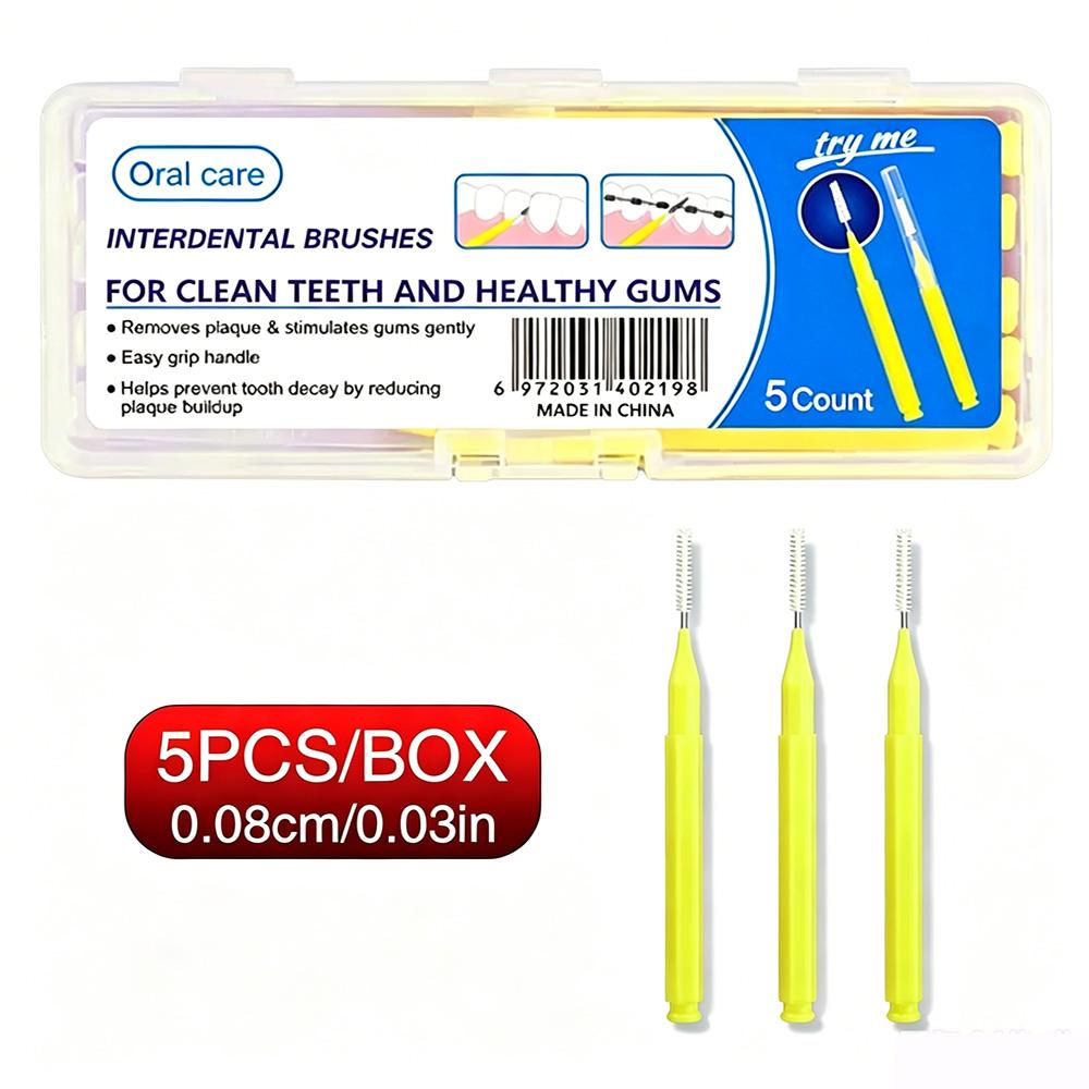 Thin 0.03in/0.08cm Interdental Brushes Disposable Portable Teeth Gap Cleaner Oral Deep Cleaning Interspace Toothbrush