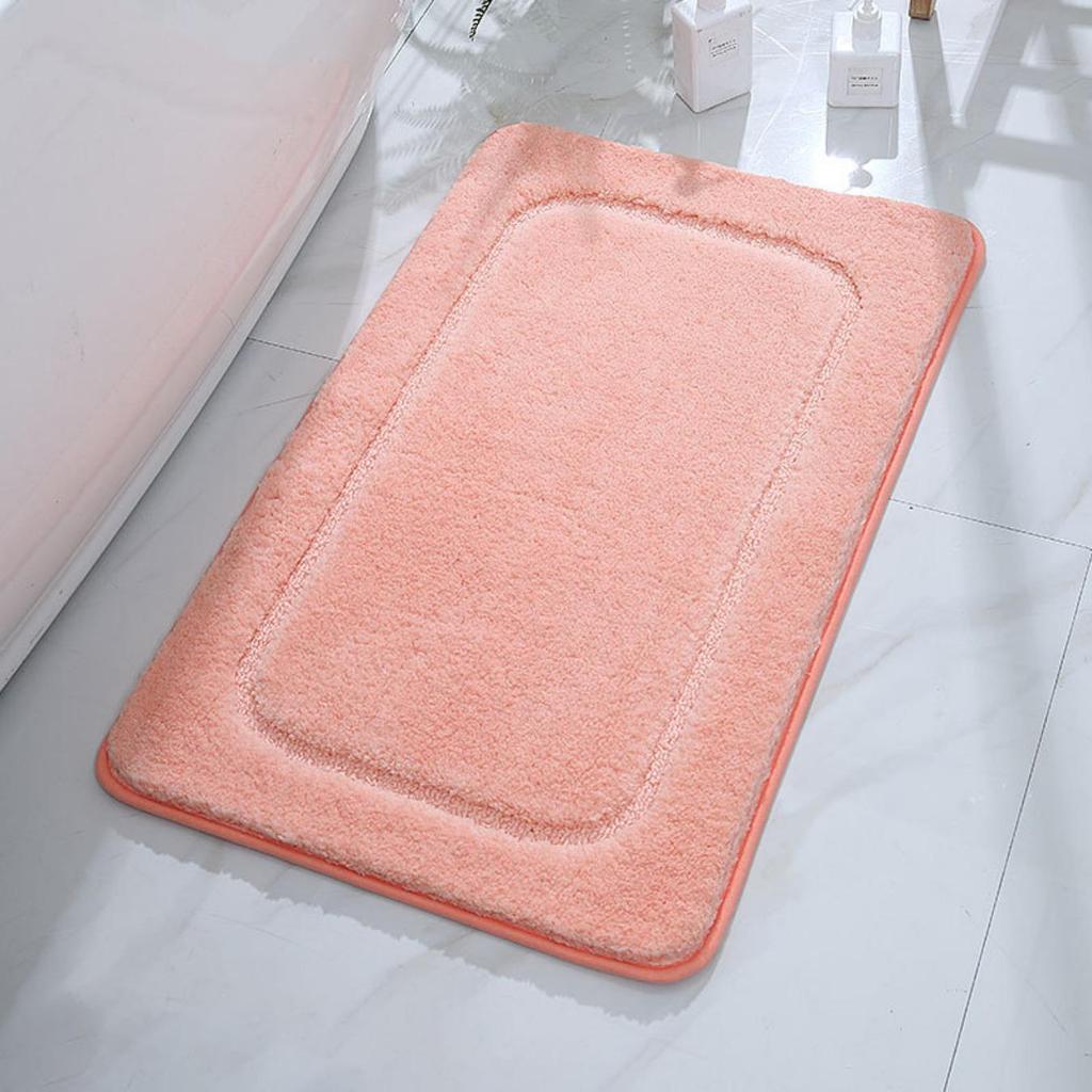 Tapete de veludo para banheiro, espessamento de cashmere, tapete antiderrapante para banheira, piso lateral, capacho para porta de chuveiro, espuma de memória, almofada 3D