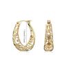 Filigree Openwork Oval Hoop Earrings for Women Vintage Inspired Fashion Daily Party Jewelry