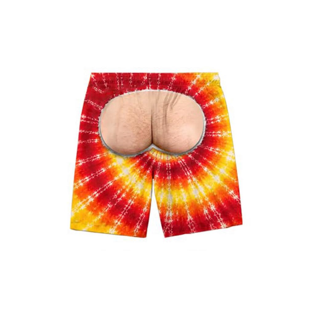 Men's Funny Print Elastic Waist Swim Trunks Beach Shorts for Pool and Beach