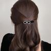 Elegant Black Rhinestone Duckbill Clip for Women's Forehead Bangs – High-End Hair Accessory