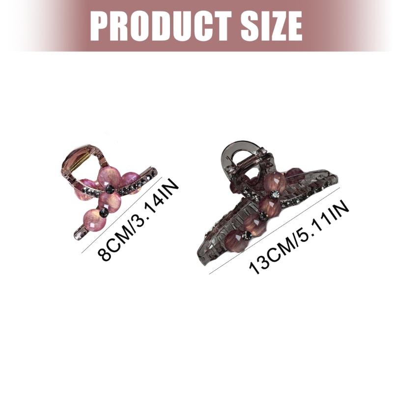 Pearls Rhinestones Hair Claw Clip For Women Barrette Slip Resistant Hair Accessory Elegant Design Styling