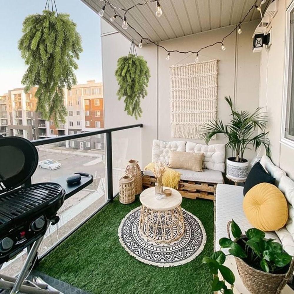 Wall Hanging Christmas Pine Needle 30 Inch Fake Vine Plants Artificial Pine Branches  Outdoors