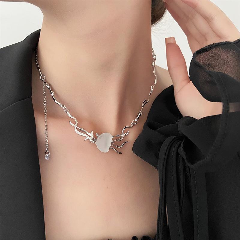 Punk Star Pentagram Necklace for Women Fashion Inlaid Rhinestone Tassels Choker Black Rope Necklace Y2K Style Accessories Gifts