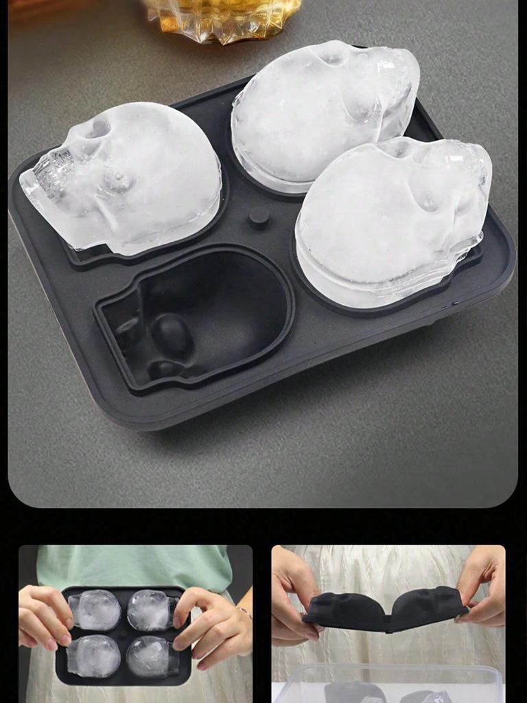 1 Silicone Skull Shaped Ice Cube Mold, Family Gathering, Summer, Creative and Simple Ice Cube Maker