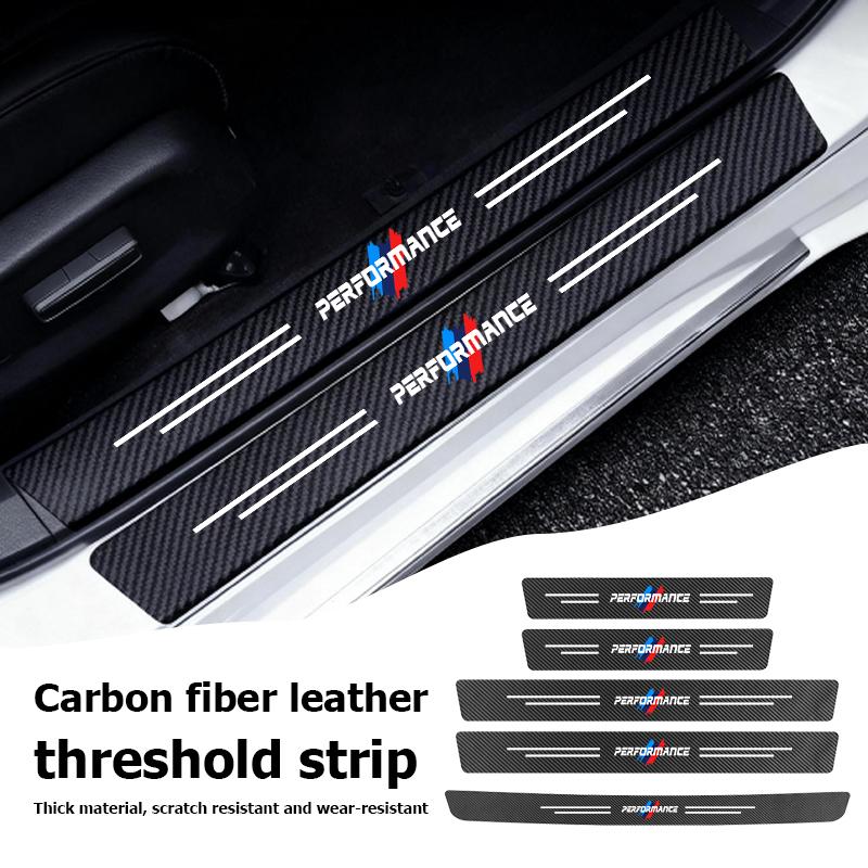 BBKN7 Car Sill Strip Texture Anti-scratch Protection Threshold Sticker For BMW E46 E90 F30 F10 F20 G20 E87 E60 F01 F02 G14 E83