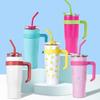 40oz Insulated Tumbler with Handle - 304 Stainless Steel Straw Cup for Cold Storage and Coffee