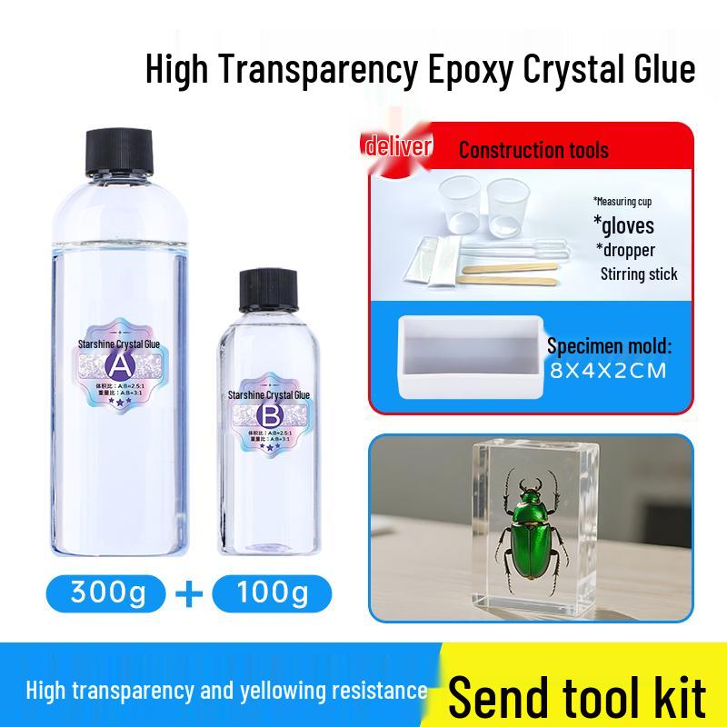 Epoxy Resin AB Glue - Crystal Hard Handmade Specimen & DIY Set