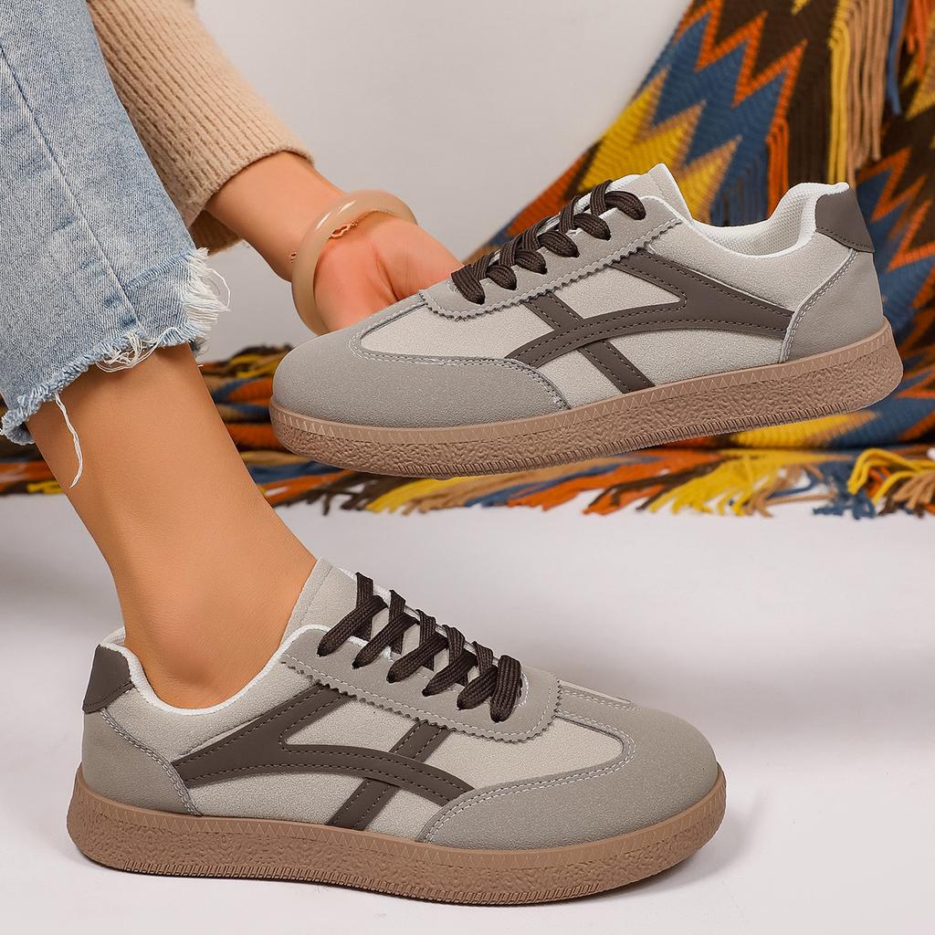 Large Size Spring and Autumn New Retro Leopard Print Women's Round Head Lace-up Large Size Casual Board Shoes