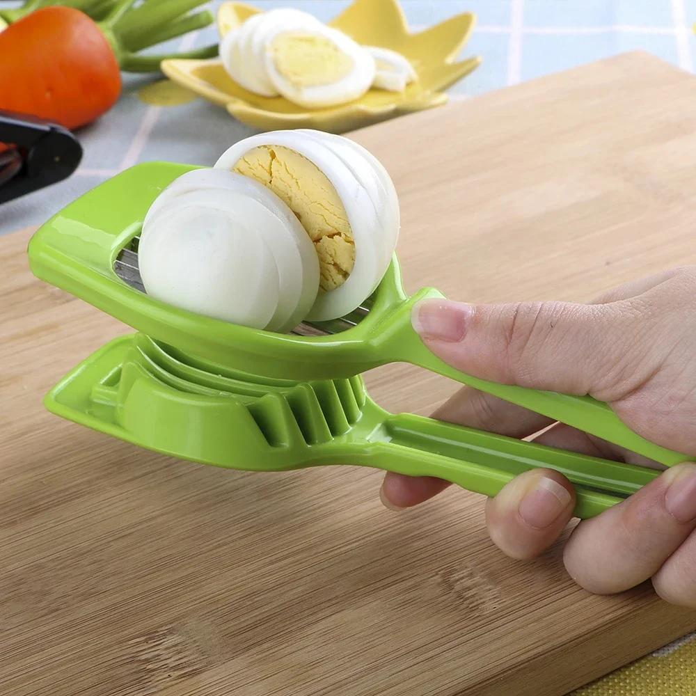 Stainless Steel Egg Slicer Handheld Mushroom Kiwi Divider Tomato Cutter Multifunction Slicing Fruit Vegetable Mold Kitchen Tool