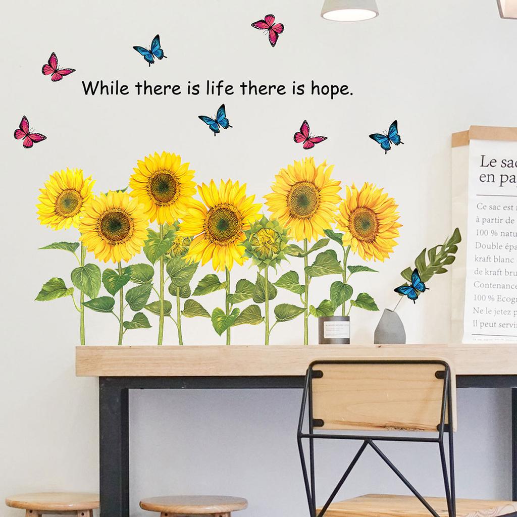Sunflower Wall Decals with Butterfly Removable Yellow Flower Wall Stickers Self-Adhesive Vinyl Sunflower Stickers for Bedroom Living Room Kitchen Wall Decor Sunflower Wallpaper Wall Decoration Sunflower Wall Decals with Butterfly Removable Yellow Flower Wall Stickers Self-Adhesive Vinyl Sunflower Stickers for Bedroom Living Room Kitchen Wall Decor Sunflower Wallpaper Wall Decoration