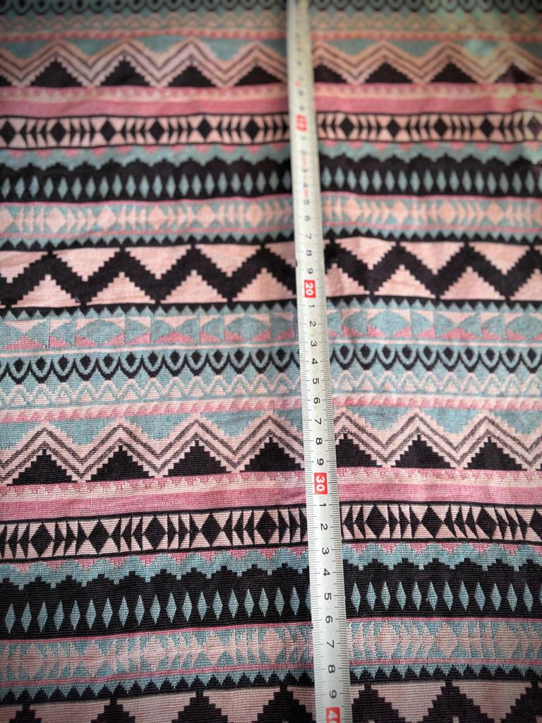 striped native Ortega craft handmade bag denim and other projects Ethnic-style fabric, 2m, scraps, pattern, design, supplies, making, remake, (pink