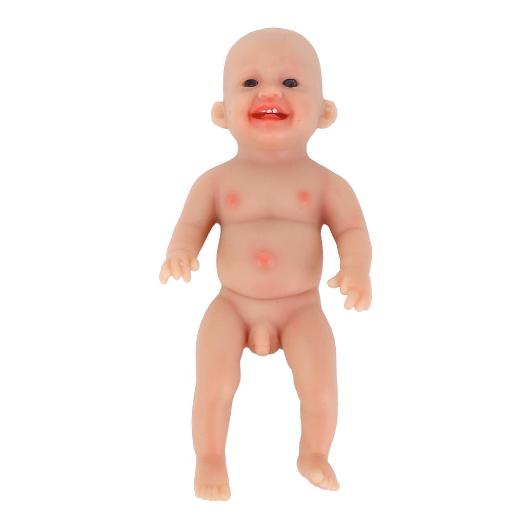 Lifelike Reborn Baby Doll 6 Inch Realistic Cute Sweet Smile Face Soft Silicone Solid Real Reborn Bab