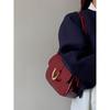 Retro Wino Czerwony Lakierowana Skóra Podpachowa Mała Kwadratowa Torebka Wysokiej Jakości Modna Tekstura Błyszcząca Torba na Ramię Damska Nowa Torba Crossbody