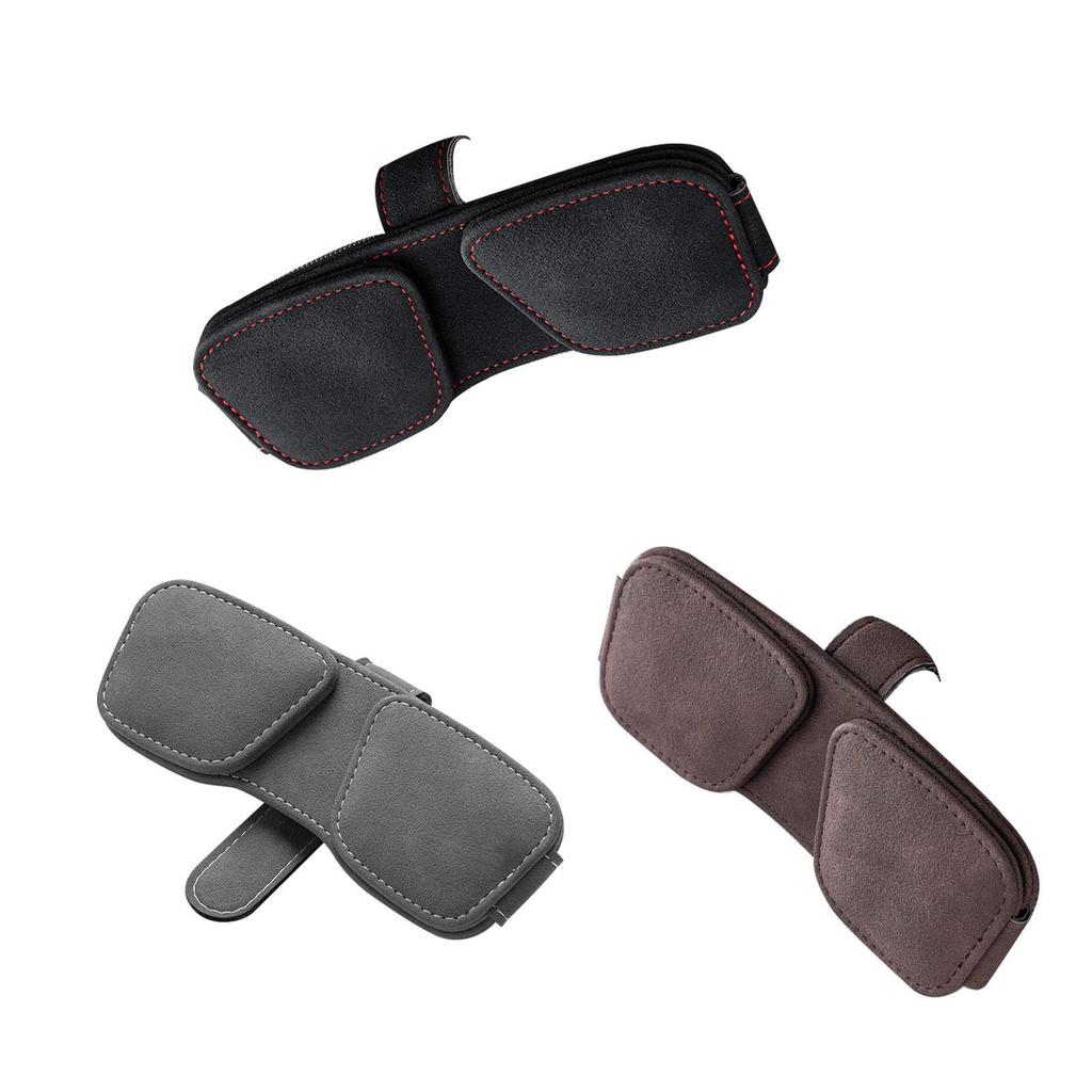 Car Sunglasses Holder Clip Eyeglasses Hanger Clip PU Leather Practical Magnetism for Different Size Eyeglasses Eyeglass Holder