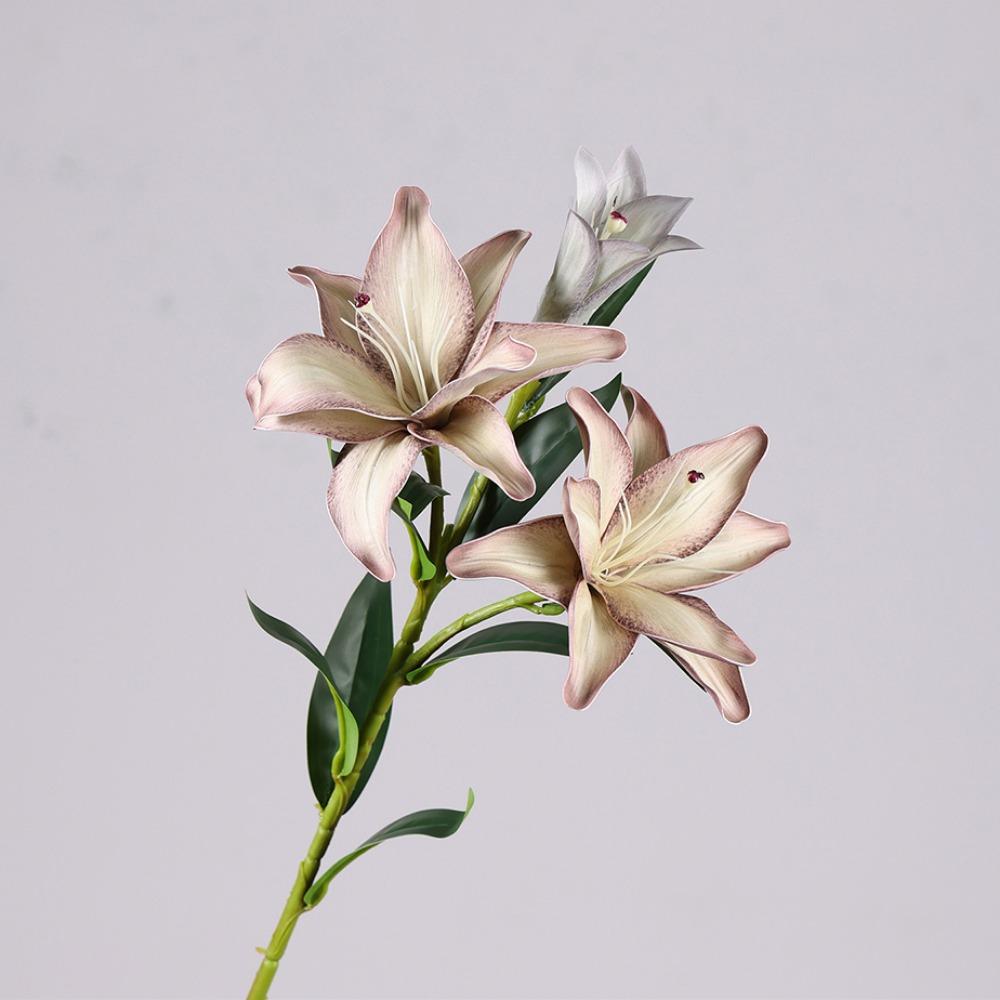 Multicolor Lily Artifiical Flowers Double Layers Simulation Flowers  Home Decoration