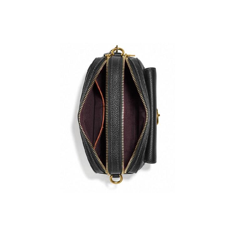 COACH Willow Grain Leather Camera Bag, Shoulder Bag, Crossbody Bag Small Women's Black C0823-B4BK