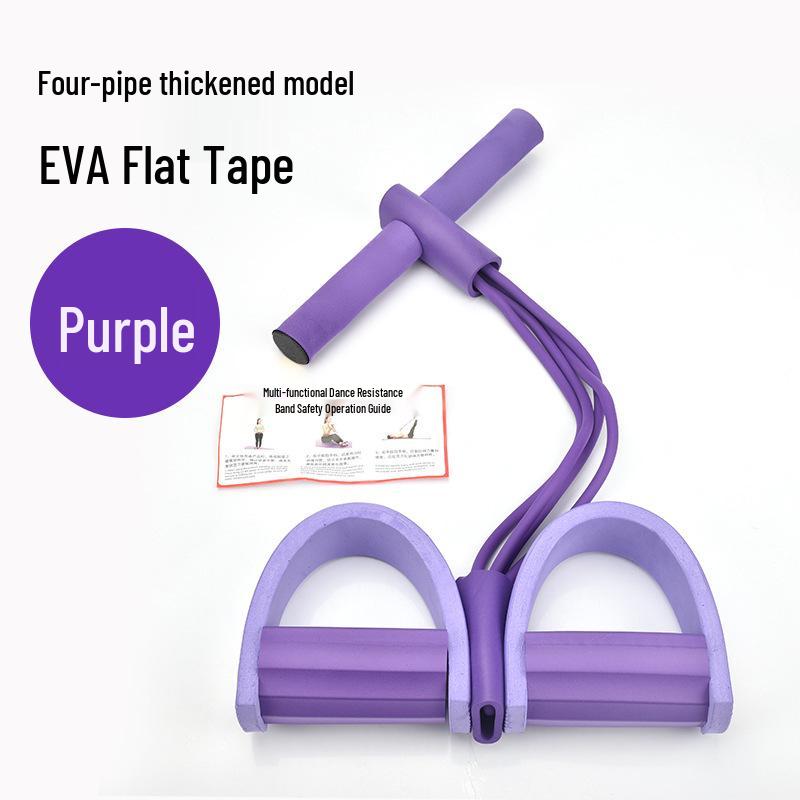 Multi-Functional Sit-Up Resistance Band with Foot Pedal & 6 Tubes