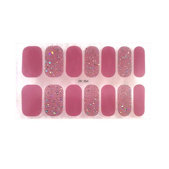 1 Sheet Gel Nail Strip UV Free Easy Apply Remove Self-adhesive Nail Sticker Long Lasting Waterproof Quality Glitter Solid Color Decorative Nail Wrap